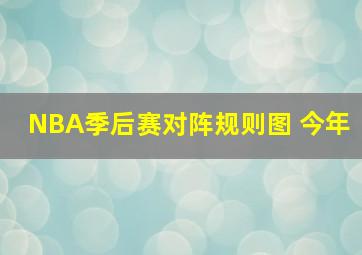 NBA季后赛对阵规则图 今年